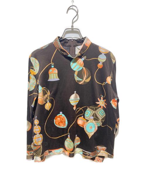 LEONARD（レオナール）LEONARD (レオナール) 総柄カットソー ブラウン サイズ:42の古着・服飾アイテム