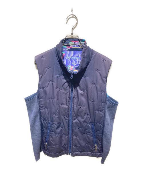 LEONARD SPORT（レオナール スポーツ）LEONARD SPORT (レオナール スポーツ) フラワー柄リバーシブルナイロンベスト ネイビー サイズ:42の古着・服飾アイテム