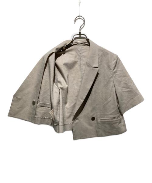 Noble（ノーブル）Noble (ノーブル) ハーフスリーブボクシージャケット ベージュ サイズ:38の古着・服飾アイテム