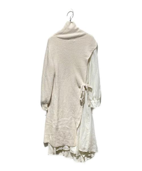 FRAY ID（フレイ アイディー）FRAY ID (フレイ アイディー) アシメ ニット コンビ ワンピ－ス アイボリー サイズ:FREEの古着・服飾アイテム