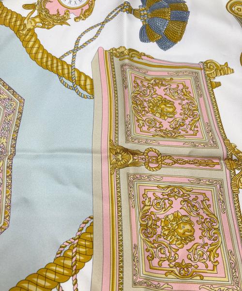 ETRO（エトロ）ETRO (エトロ) 大判スカーフ ピンク×グレーの古着・服飾アイテム