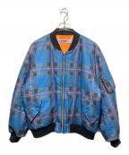 NEUTRAL Buzz Reactionニュートラルバズリアクション）の古着「チェックMA-1ジャケット」｜ブルー