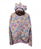 A BATHING APE×Care Bearsアベイシングエイプ×ケアベア）の古着「コラボシャークパーカー」｜マルチカラー