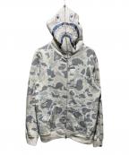 A BATHING APEアベイシングエイプ）の古着「ホワイトカモシャークパーカー」｜ホワイト