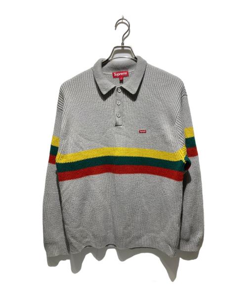 SUPREME（シュプリーム）Supreme (シュプリーム) 23FW small box polo sweater グレー サイズ:Mの古着・服飾アイテム