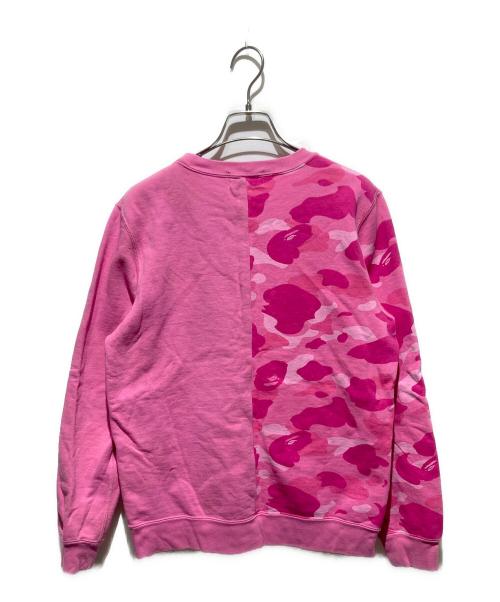 A BATHING APE（アベイシングエイプ）A BATHING APE (アベイシングエイプ) カモ切替スウェット ピンク サイズ:Sの古着・服飾アイテム