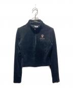 Aape BY A BATHING APEエーエイプ バイ アベイシングエイプ）の古着「ベロアハーフジップカットソー」｜ブラック