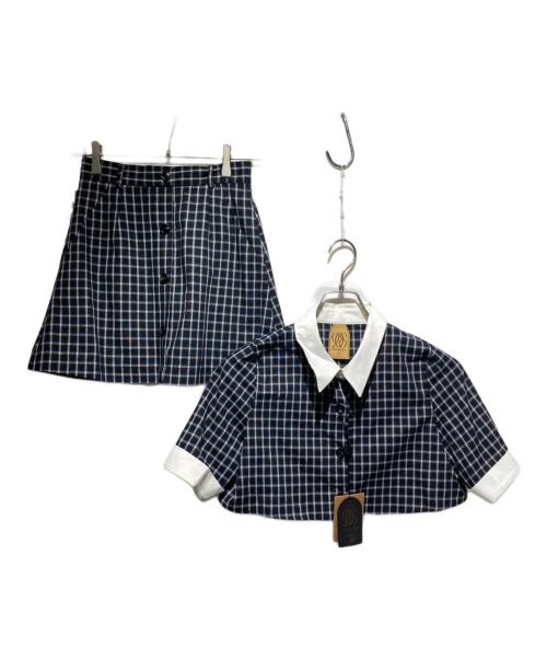 Tnewties（トゥエンティーズ）Tnewties (トゥエンティーズ) チェックブラウスセットアップ ネイビー サイズ:S 未使用品の古着・服飾アイテム