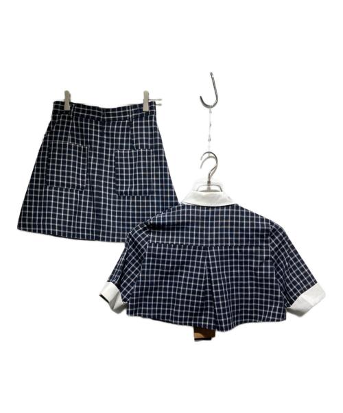 Tnewties（トゥエンティーズ）Tnewties (トゥエンティーズ) チェックブラウスセットアップ ネイビー サイズ:S 未使用品の古着・服飾アイテム