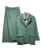 dresseumドレジアム）の古着「レイヤードヘリンボーンスリーピースセットアップ」｜グリーン