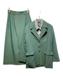 dresseum（ドレジアム）の古着「レイヤードヘリンボーンスリーピースセットアップ」｜グリーン