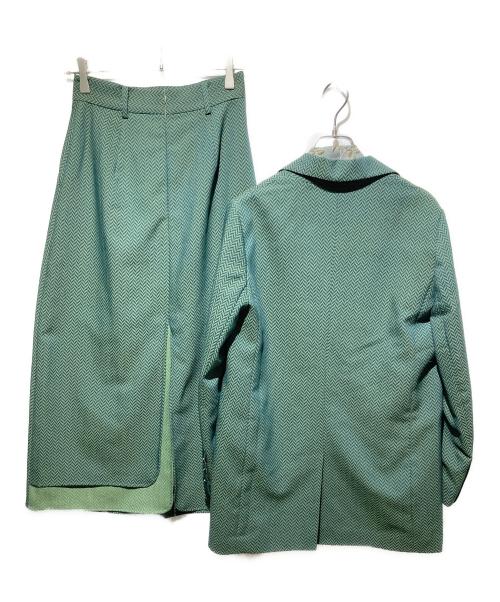 dresseum（ドレジアム）dresseum (ドレジアム) レイヤードヘリンボーンスリーピースセットアップ グリーン サイズ:Sの古着・服飾アイテム