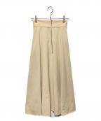 CLANEクラネ）の古着「FRONT ZIP FLARE SKIRT」｜イエロー