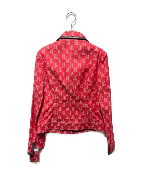 LANVIN COLLECTION（ランバンコレクション）LANVIN COLLECTION (ランバンコレクション) レザーパイピング切替ジップブルゾン レッド サイズ:38の古着・服飾アイテム