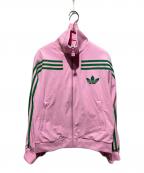 adidasアディダス）の古着「70s ベロア トラックトップ」｜グリーン×ピンク