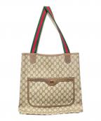 GUCCIグッチ）の古着「OLD シェリーライン トートバッグ」｜ベージュ