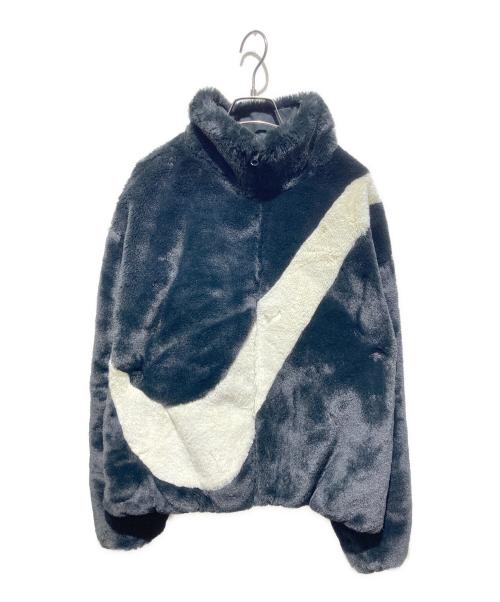 NIKE（ナイキ）NIKE (ナイキ) NSW JKT FAUX FUR SWSH/ボアジャケット ホワイト×ブラック サイズ:ＸＬの古着・服飾アイテム