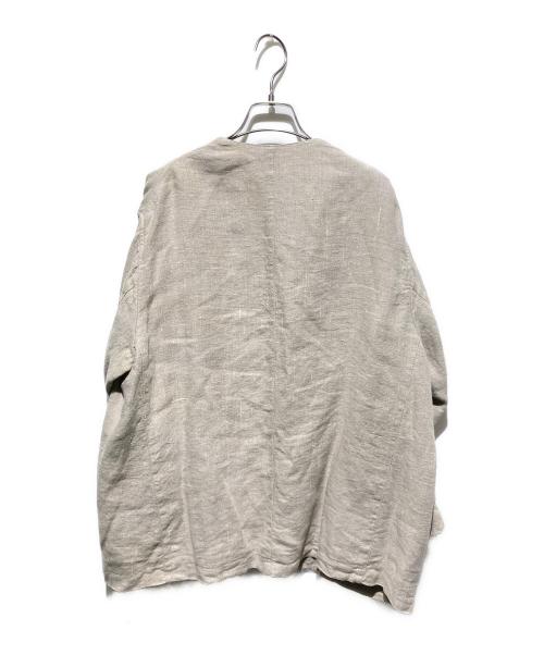 nest Robe（ネストローブ）nest Robe (ネストローブ) リネンシルクカラーレスジャケット ベージュ サイズ:FREEの古着・服飾アイテム