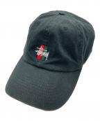 stussyステューシー）の古着「ロゴキャップ」｜ブラック