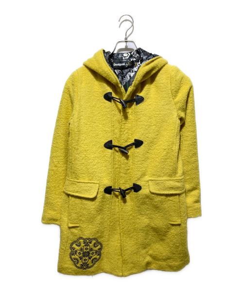 Desigual（デシグアル）Desigual (デシグアル) 刺繍デザインダッフルコート イエロー サイズ:38の古着・服飾アイテム