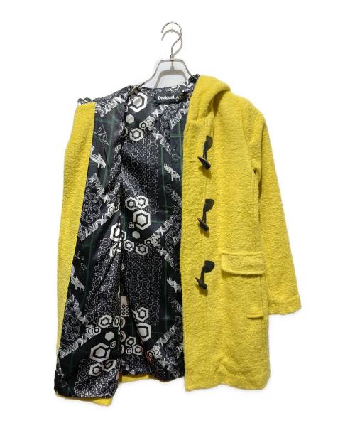Desigual（デシグアル）Desigual (デシグアル) 刺繍デザインダッフルコート イエロー サイズ:38の古着・服飾アイテム