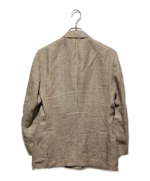 LARDINI（ラルディーニ）LARDINI (ラルディーニ) リネン千鳥柄ダブルテーラードジャケット ベージュ サイズ:48の古着・服飾アイテム