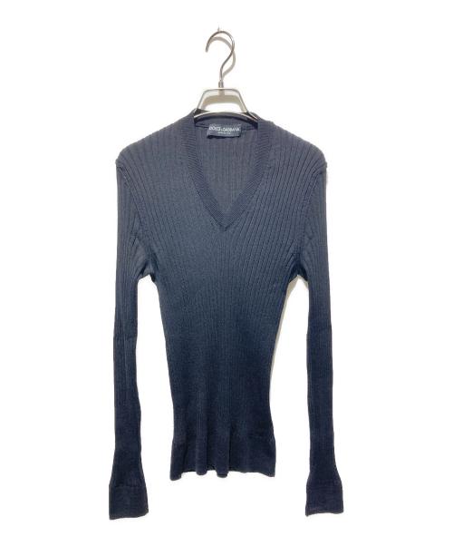 DOLCE & GABBANA（ドルチェ＆ガッバーナ）DOLCE & GABBANA (ドルチェ＆ガッバーナ) タイトリブニット ブラック サイズ:48の古着・服飾アイテム