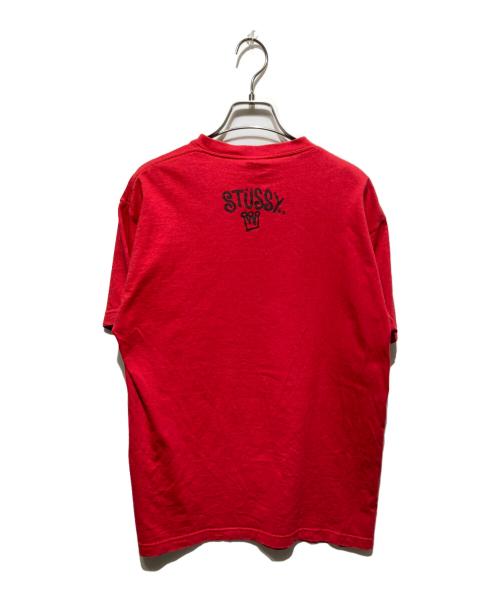 stussy（ステューシー）stussy (ステューシー) スカルプリントtシャツ レッド サイズ:Mの古着・服飾アイテム