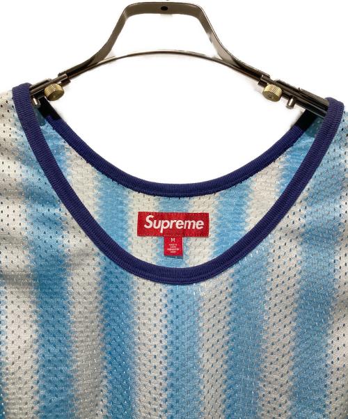 SUPREME（シュプリーム）SUPREME (シュプリーム) 25SS Stripe Mesh Tank Top ブルー サイズ:Mの古着・服飾アイテム