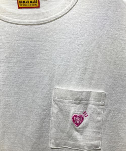 HUMAN MADE（ヒューマンメイド）HUMAN MADE (ヒューマンメイド) HEART POCKET T-SHIRT ホワイト サイズ:Mの古着・服飾アイテム