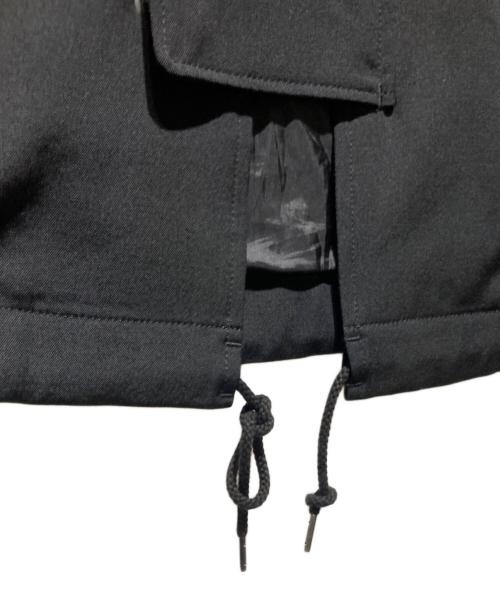 GROUND Y（グラウンドワイ）GROUND Y (グラウンドワイ) Gabardine Double long hoodie coat/ギャバジンフーデットコート ブラック サイズ:3の古着・服飾アイテム