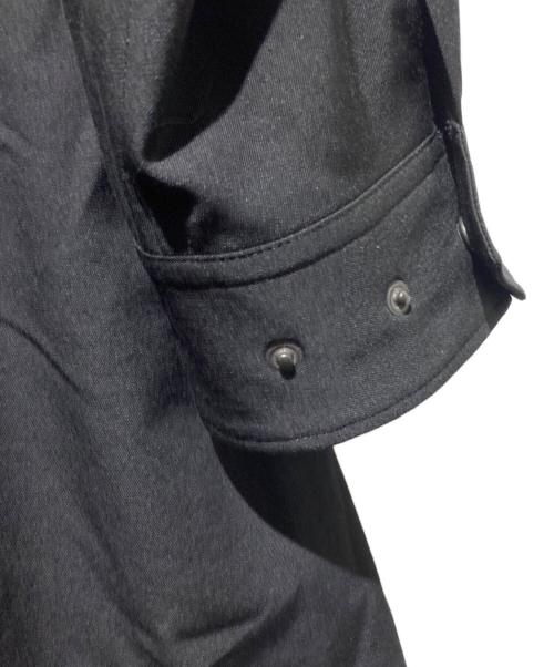 GROUND Y（グラウンドワイ）GROUND Y (グラウンドワイ) Gabardine Double long hoodie coat/ギャバジンフーデットコート ブラック サイズ:3の古着・服飾アイテム