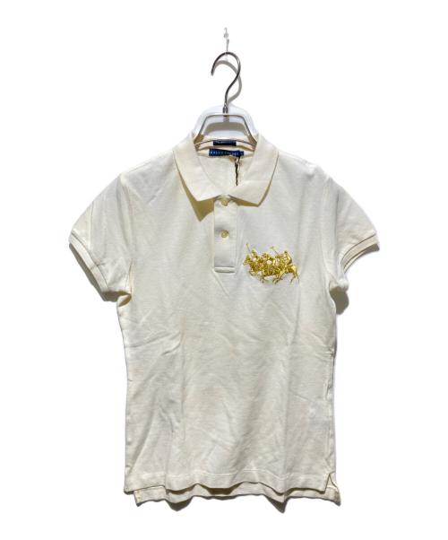 RALPH LAUREN（ラルフローレン）RALPH LAUREN (ラルフローレン) ビックポニー刺繍半袖ニット アイボリー サイズ:Ｌ 未使用品の古着・服飾アイテム