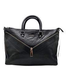 DIESEL（ディーゼル）の古着「フロントジッパーデザイン2WAYショルダーバッグ」｜ブラック