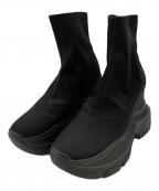 YELLOイエロ）の古着「TOKYO BLACK WEDGE HEEL SHORT BOOTS」｜ブラック