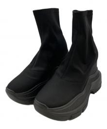 YELLO（イエロ）の古着「TOKYO BLACK WEDGE HEEL SHORT BOOTS」｜ブラック