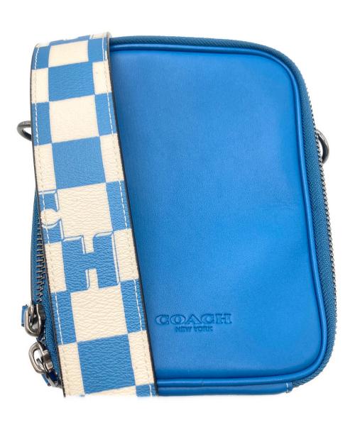 COACH（コーチ）COACH (コーチ) スタントン クロスボディ・チェッカーボード プリント ブルーの古着・服飾アイテム