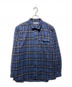 nonnativeノンネイティブ）の古着「25AW チェックシャツ/WORKER ZIP SHIRT COTTON FLANNEL OMBRE CHECK」｜ネイビー
