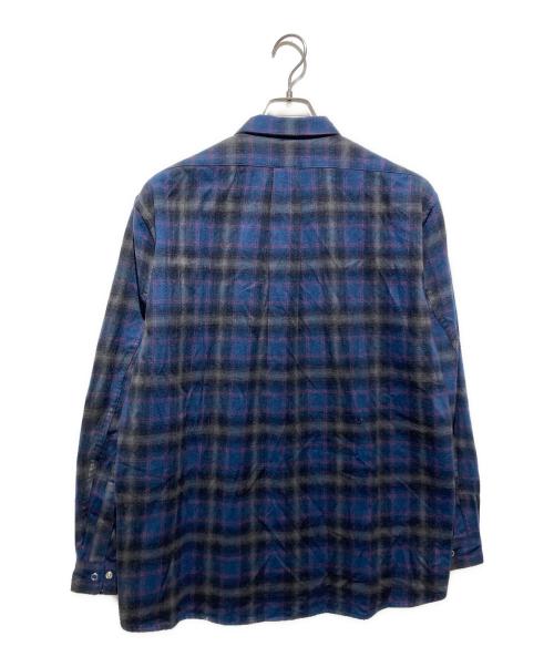 nonnative（ノンネイティブ）nonnative (ノンネイティブ) 25AW チェックシャツ/WORKER ZIP SHIRT COTTON FLANNEL OMBRE CHECK ネイビー サイズ:1の古着・服飾アイテム