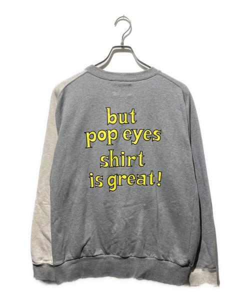 pop eyes（ポップアイズ）pop eyes (ポップアイズ) I'M WEIRD C/P SWEAT SHIRT グレー サイズ:Ｌの古着・服飾アイテム