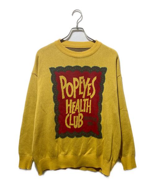 pop eyes（ポップアイズ）pop eyes (ポップアイズ) PPE MEMBERS ONLY CLUB SWEATER イエロー サイズ:Mの古着・服飾アイテム
