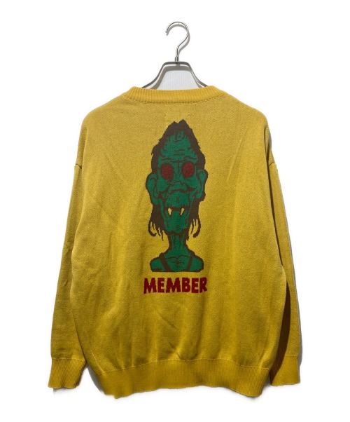 pop eyes（ポップアイズ）pop eyes (ポップアイズ) PPE MEMBERS ONLY CLUB SWEATER イエロー サイズ:Mの古着・服飾アイテム