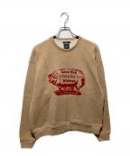 UNCHANGING LOVE×Crespiアンチェンジングラブ×クレスピ）の古着「コラボW-FACE SWEAT SHIRT/プリントニット」｜ブラウン