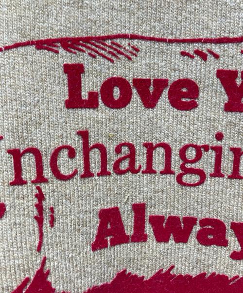 UNCHANGING LOVE（アンチェンジングラブ）UNCHANGING LOVE (アンチェンジングラブ) Crespi (クレスピ) コラボW-FACE SWEAT SHIRT/プリントニット ブラウン サイズ:Sの古着・服飾アイテム