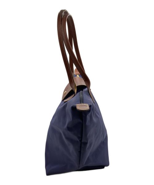 LONGCHAMP（ロンシャン）LONGCHAMP (ロンシャン) ル プリアージュ オリジナル M ショルダーバッグ ネイビー×ブラウンの古着・服飾アイテム