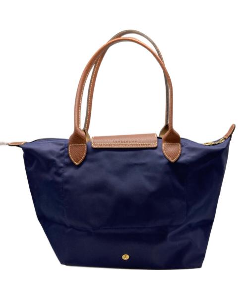 LONGCHAMP（ロンシャン）LONGCHAMP (ロンシャン) ル プリアージュ オリジナル M ショルダーバッグ ネイビー×ブラウンの古着・服飾アイテム