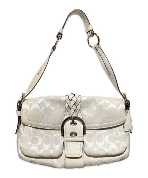 COACH（コーチ）COACH (コーチ) ソーホー シグネチャーワンショルダーバッグ ベージュの古着・服飾アイテム