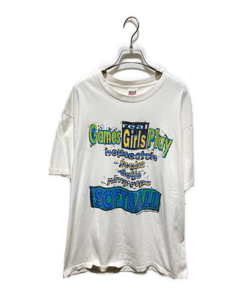 anvil（アンヴィル）anvil (アンヴィル) 90s プリントｔシャツ ホワイト サイズ:ＸＬの古着・服飾アイテム