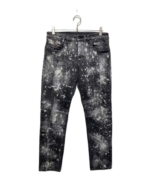 DIESEL（ディーゼル）DIESEL (ディーゼル) d-strukt ブリーチ加工デニムパンツ ブラック サイズ:W32/L30の古着・服飾アイテム