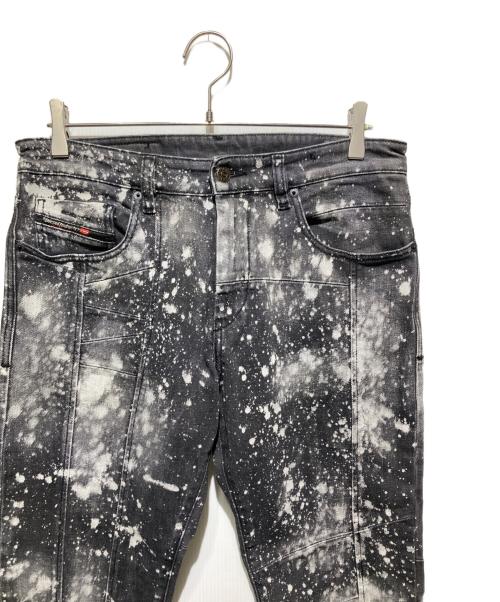 DIESEL（ディーゼル）DIESEL (ディーゼル) d-strukt ブリーチ加工デニムパンツ ブラック サイズ:W32/L30の古着・服飾アイテム